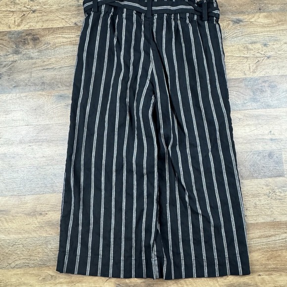 J. JILL Stretch Linen,  Black/Multi Stripe, Belted Pants. Size: Petite Medium - Picture 10 of 10